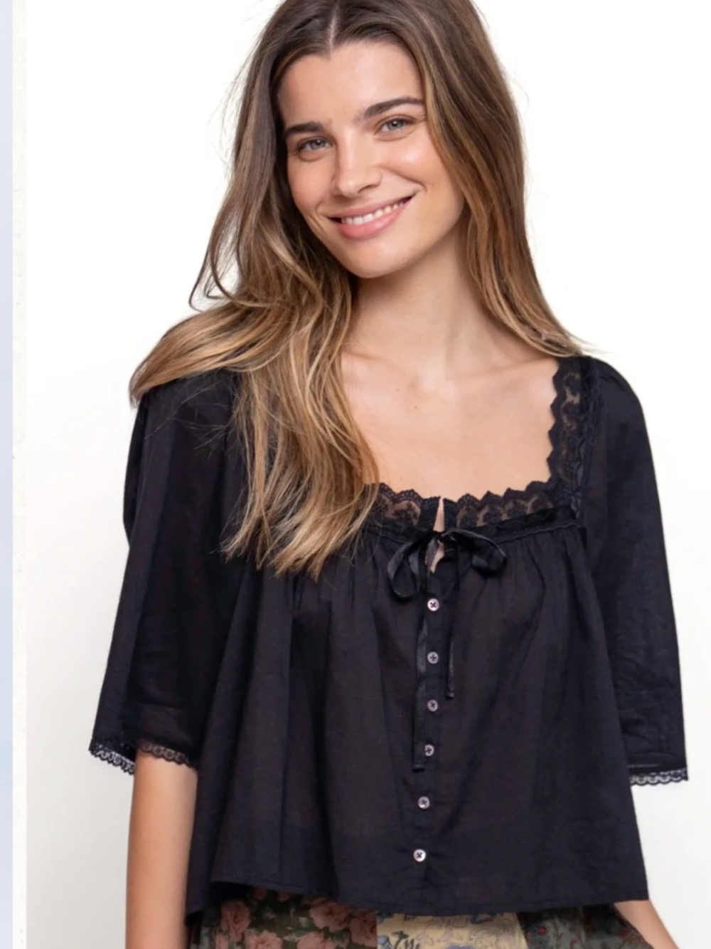 Natural Life Prettiest Cotton Lace Blouse – Size Large, New with Tags